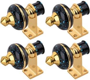 Decuds Light Blue Curtain Hooks, Curtain Knobs, Rod Rail Bracket Metal