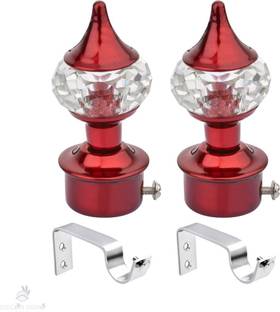 DecorDepo Red Curtain Knobs Metal