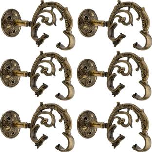 Bzcarts Brown Curtain Knobs, Curtain Hooks, Curtain Rods, Rod Rail Bracket, Tieback Hook, Curtain Rings Metal
