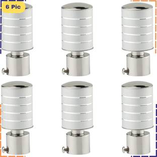 ZAPEX Silver Curtain Knobs, Rod Rail Bracket Metal