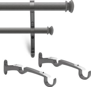 Deco Window Grey Curtain Rods Metal