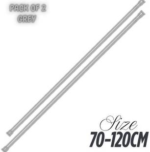 HomeCloud Grey Curtain Rods Metal