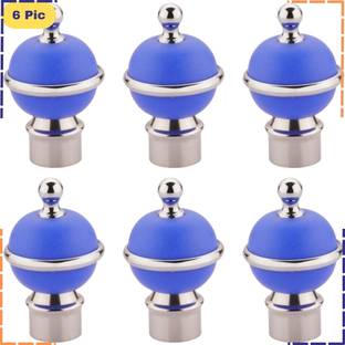 ZAPEX Light Blue Rod Rail Bracket, Curtain Knobs Metal