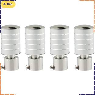 ZAPEX Silver Curtain Knobs, Rod Rail Bracket Metal