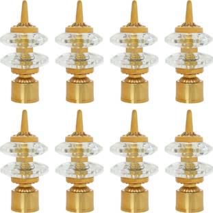 ZAPEX Gold Curtain Knobs, Rod Rail Bracket Metal