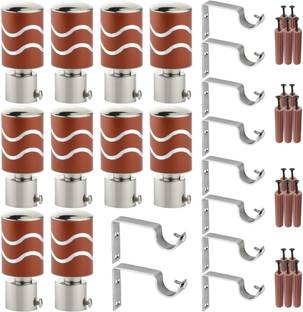 GRIVAN Maroon Rod Rail Bracket, Curtain Knobs, Curtain Hooks Metal