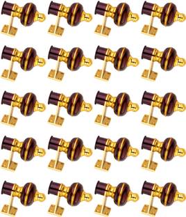 Ghazian Maroon, Gold Curtain Knobs, Rod Rail Bracket Metal