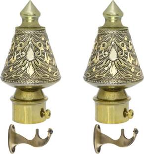 Inkart Gold Curtain Knobs, Rod Rail Bracket Metal