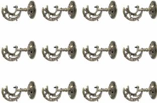 GLOXY Gold Rod Rail Bracket, Curtain Knobs, Curtain Hooks, Curtain Rods Metal
