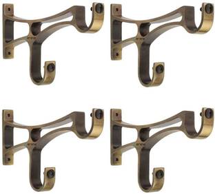 Arena Brown Rod Rail Bracket, Curtain Hooks, Curtain Knobs Metal