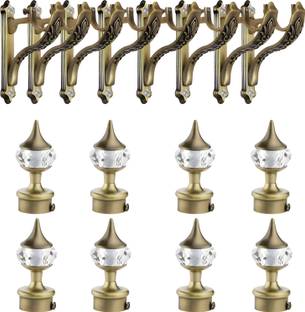 Plantex Gold Curtain Hooks, Curtain Knobs, Curtain Rods, Rod Rail Bracket