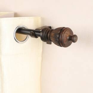 THE DECOR MART Black Curtain Rods Metal