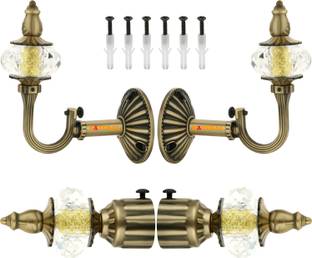 NATURAL Beige Curtain Knobs Metal