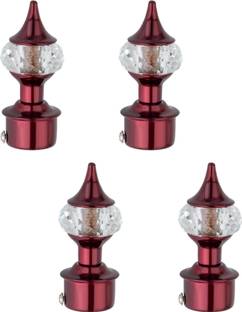 Ghazian Maroon Curtain Knobs, Rod Rail Bracket Metal