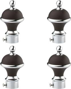 Spotbia Black Rod Rail Bracket, Curtain Knobs Metal