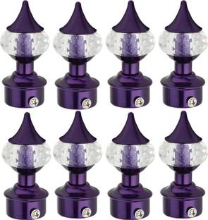 Ghazian Purple Curtain Knobs, Rod Rail Bracket Metal