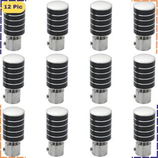 ZAPEX Black, Silver Curtain Knobs, Rod Rail Bracket Metal