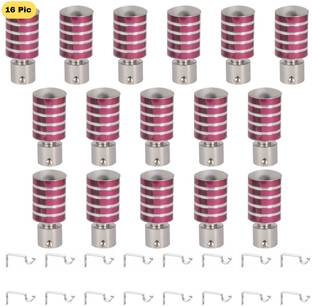 ZAPEX Purple, Silver Rod Rail Bracket, Curtain Knobs Metal