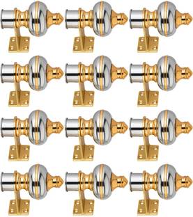 Ghazian Silver, Gold Curtain Knobs, Rod Rail Bracket Metal