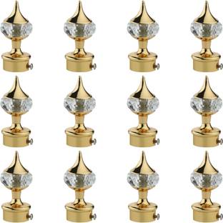 Spotbia Gold Rod Rail Bracket, Curtain Knobs Metal