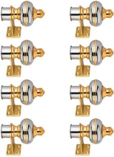 QERESTON Gold Curtain Knobs, Rod Rail Bracket Metal