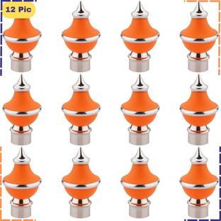 ZAPEX Orange Rod Rail Bracket, Curtain Knobs Metal