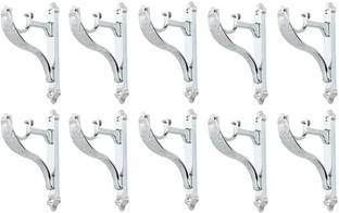 LEEZEN Architectural Hardware Silver Rod Rail Bracket, Curtain Hooks, Curtain Knobs Metal