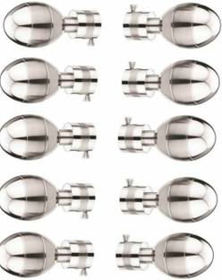 LETSFLY Silver Curtain Knobs Metal