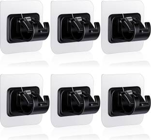 QXORE Black Curtain Hooks, Rod Rail Bracket