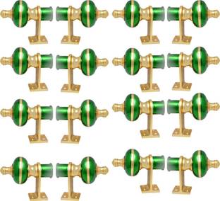 AVLEN Green, Gold Rod Rail Bracket, Curtain Knobs, Tassels, Curtain Rods Metal