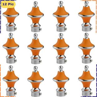ZAPEX Orange Rod Rail Bracket, Curtain Knobs Metal