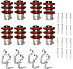 Paras Maroon Curtain Knobs, Rod Rail Bracket, Curtain Hooks, Curtain Rods, Curtain Rings Metal
