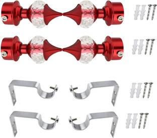 Ebenezer Red Curtain Knobs Metal