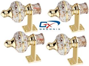 GROWNIX Multicolor Curtain Hooks, Curtain Knobs, Curtain Rods, Rod Rail Bracket, Rod Rail Bracket Metal