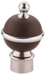 GLOXY Silver, Brown Rod Rail Bracket, Curtain Knobs, Curtain Hooks, Curtain Rods Metal