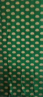 Anu green Background with gold lotus print Backdrop size 5ft Hight & 8ft Width Curtain Fabric