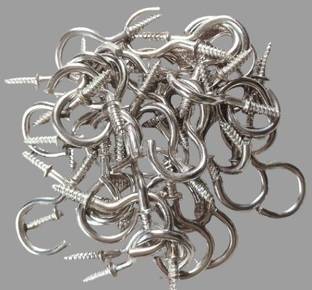 KARUN Size:1 Internal Diameter 15mm 5 Pcs Chromium Plated Iron Cup/ Curtain Hook