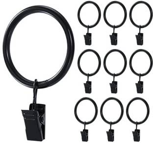 Shreeshann Curtain Rings with Clip Rust Proof for Heavy Duty Suitable for Metal Window Curtain Ring with Hook