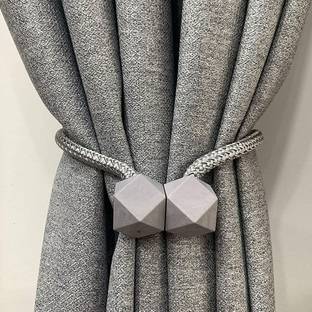 Bhoomik Creation Polyester and Magnet Curtain Tiebacks Drapery Hold Backs Binding Tie Band Curtain Ring