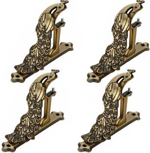 Ferio Zinc Peacock Curtain Brackets Holder for Door and Window Curtain Rod Holder Curtain Hook, Ring