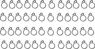 Sureify Steel Supreme Curtain Ring 1.5 Inches Silver Pack of 48 Curtain Ring with Hook