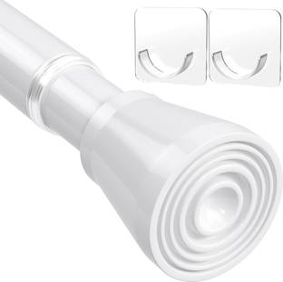 HASTHIP Retractable Curtain Rod Spring Tension Adjustable 32.6-59 inches White Curtain Ring