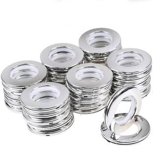 Vansh fashion Fabric Grommet Curtain Eyelet Rings with Lock, Silver, Pack of 24 Curtain Ring Curtain Ring