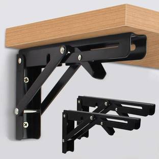 KASHTHBHANJAN Folding Shelf Brackets Heavy Duty Metal Collapsible Shelf Bracket Curtain Hook