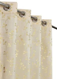 Galaxy Drape 153 cm (5 ft) Velvet Room Darkening Window Curtain (Pack Of 2)