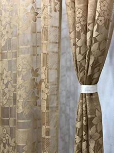 Quibble 213 cm (7 ft) Net Semi Transparent Door Curtain (Pack Of 2)
