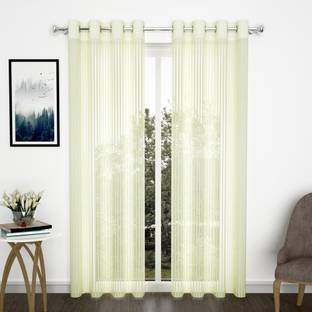 Story@home 215 cm (7 ft) Tissue Semi Transparent Door Curtain (Pack Of 2)