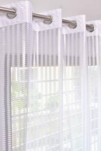 nuluuk 272 cm (9 ft) Net, Tissue Semi Transparent Long Door Curtain (Pack Of 2)