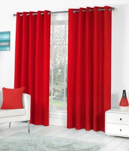 Styletex 274 cm (9 ft) Long Door Polyester Semi Transparent Curtain (Pack Of 2)