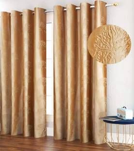 Rhetorical 274 cm (9 ft) Long Door Polyester Semi Transparent Curtain (Pack Of 2)